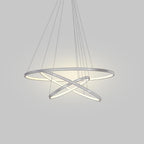 3 Ring Intterweaved Circle Design Pendant Lighting Aluminum Acrylic LED Ceiling Light