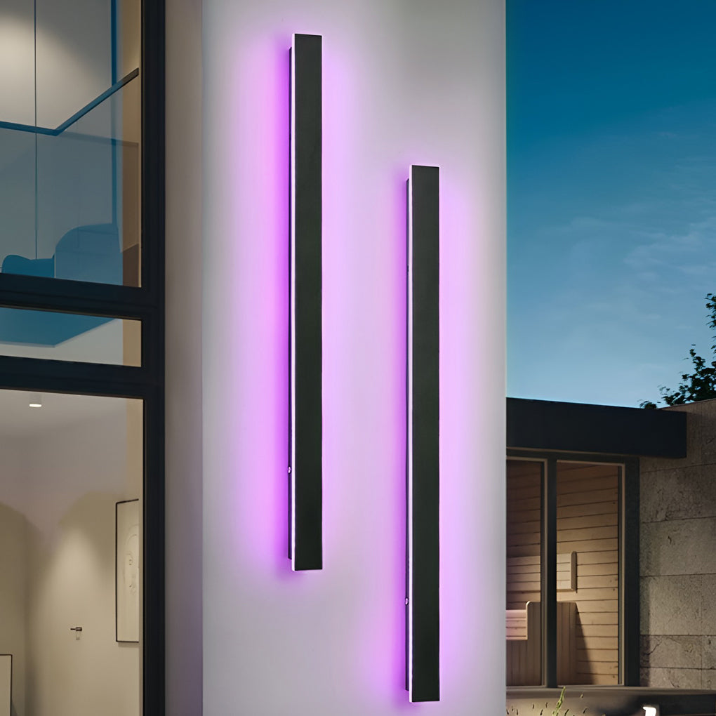Black Long LED RGB Linear Light Outdoor Waterproof Wall Lighting