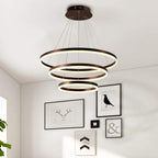 3 Circle Graduated Bedroom Chandeliers Remote Control Ceiling Light