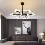Novelty Iron Chandelier with 30-Light glass orbs bubble, 33'' Wide, LED Lighting