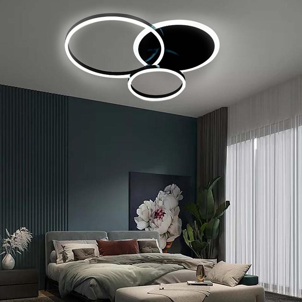 3-Layers LED Modern Circle Flush Mount Light - 3-Color Dimmable, 26x20