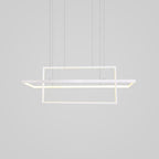 2 Rectangular LED Black Modern Pendant Lighting Hanging Ceiling Lights