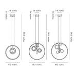 Vertical Ring Pendant Light Black Bubble Glass LED Light