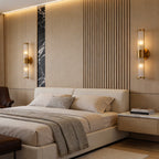 Modern Chrome/Gold Wall Sconce with Cylinder Clear Glass Shade