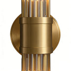 Modern Chrome/Gold Wall Sconce with Cylinder Clear Glass Shade