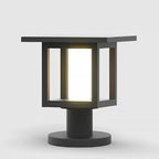 Wide Top LED Post Lights with Rain Shield & Hollow Interior Dual Power Options