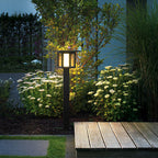 Wide Top LED Post Lights with Rain Shield & Hollow Interior Dual Power Options