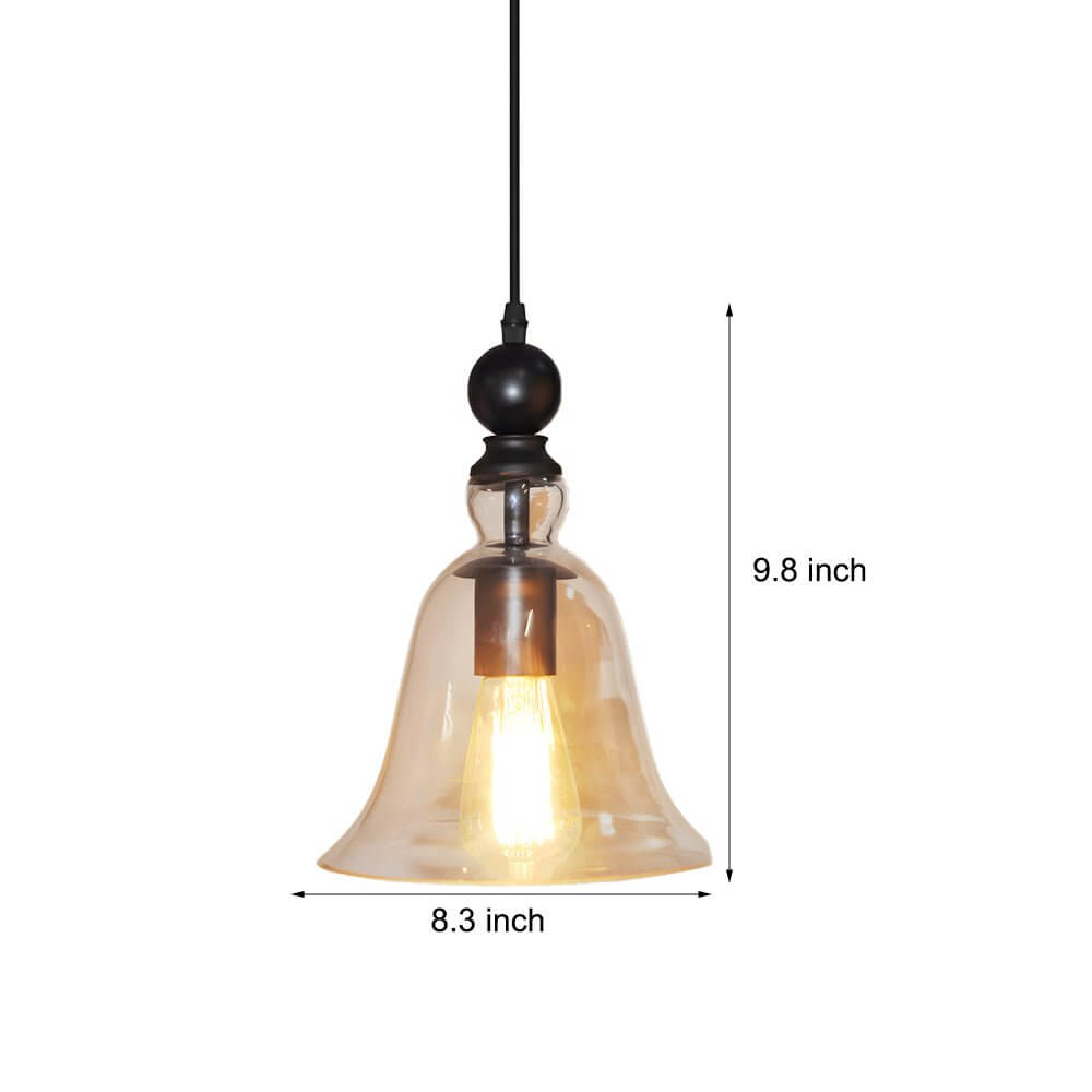 Vintage Chimes-Inspired Iron and Glass Pendant Light
