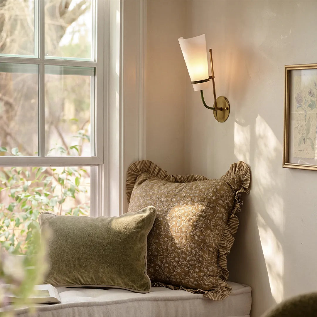 Vintage French Wall Lights Angled Glass Wall Sconce