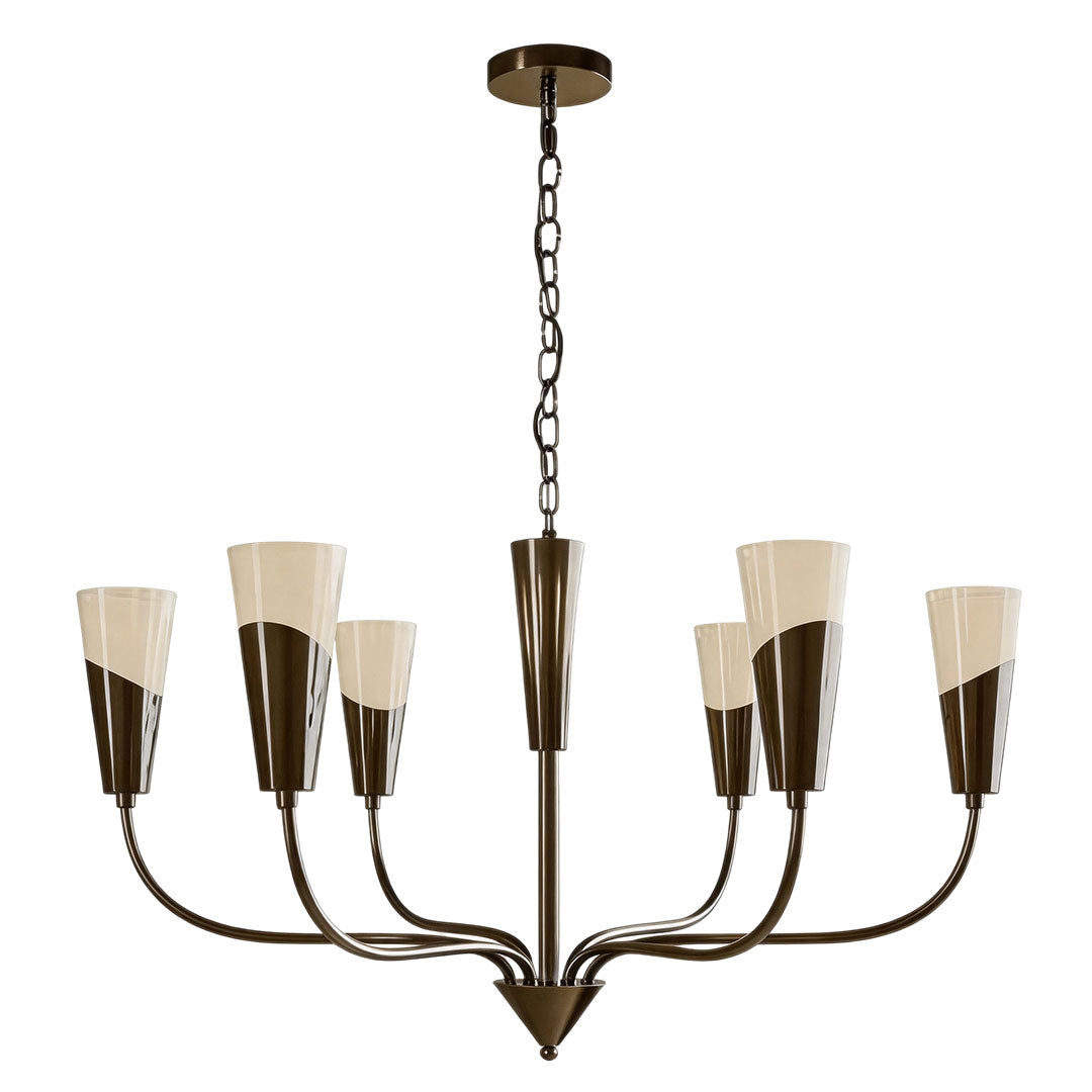 Vintage Italian Chandelier Minimalist Copper Ceiling Light