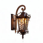 Vintage Outdoor Wall Light European Coffee-Gold Lantern