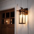 Vintage Wall Light Fixtures Rectangular Glass Outdoor Light