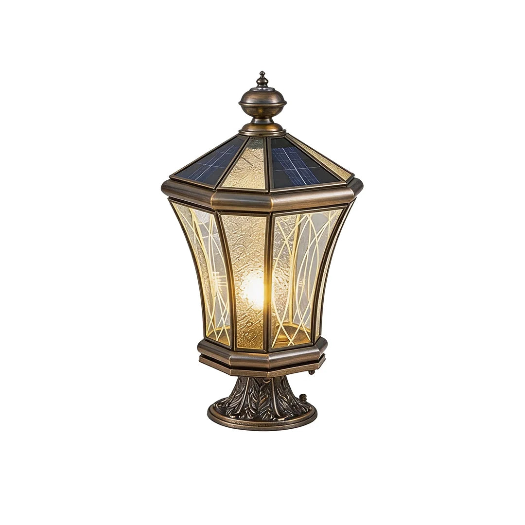Outdoor Pillar Light European Vintage Copper Waterproof Light