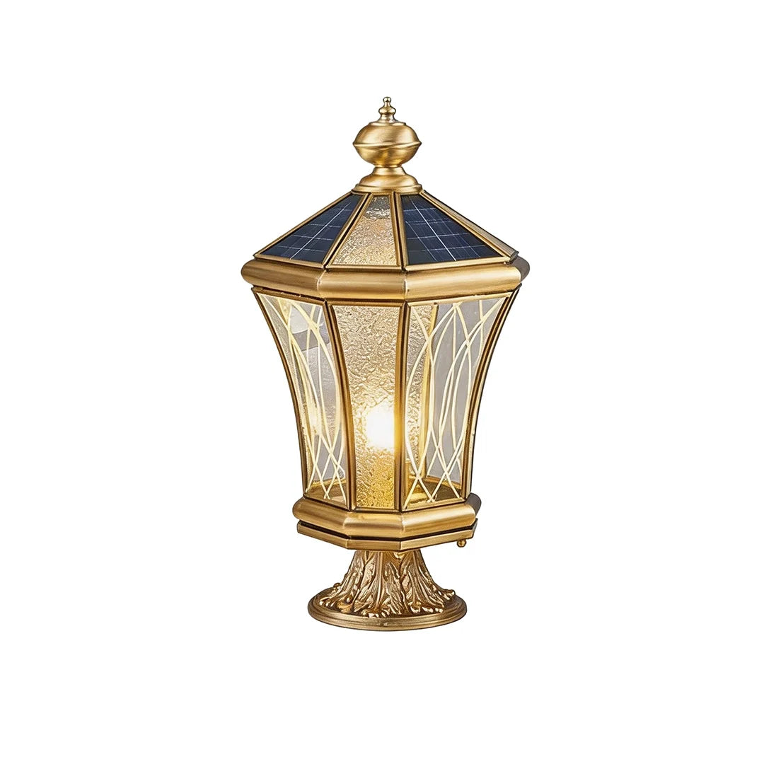Outdoor Pillar Light European Vintage Copper Waterproof Light