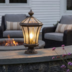 Outdoor Pillar Light European Vintage Copper Waterproof Light