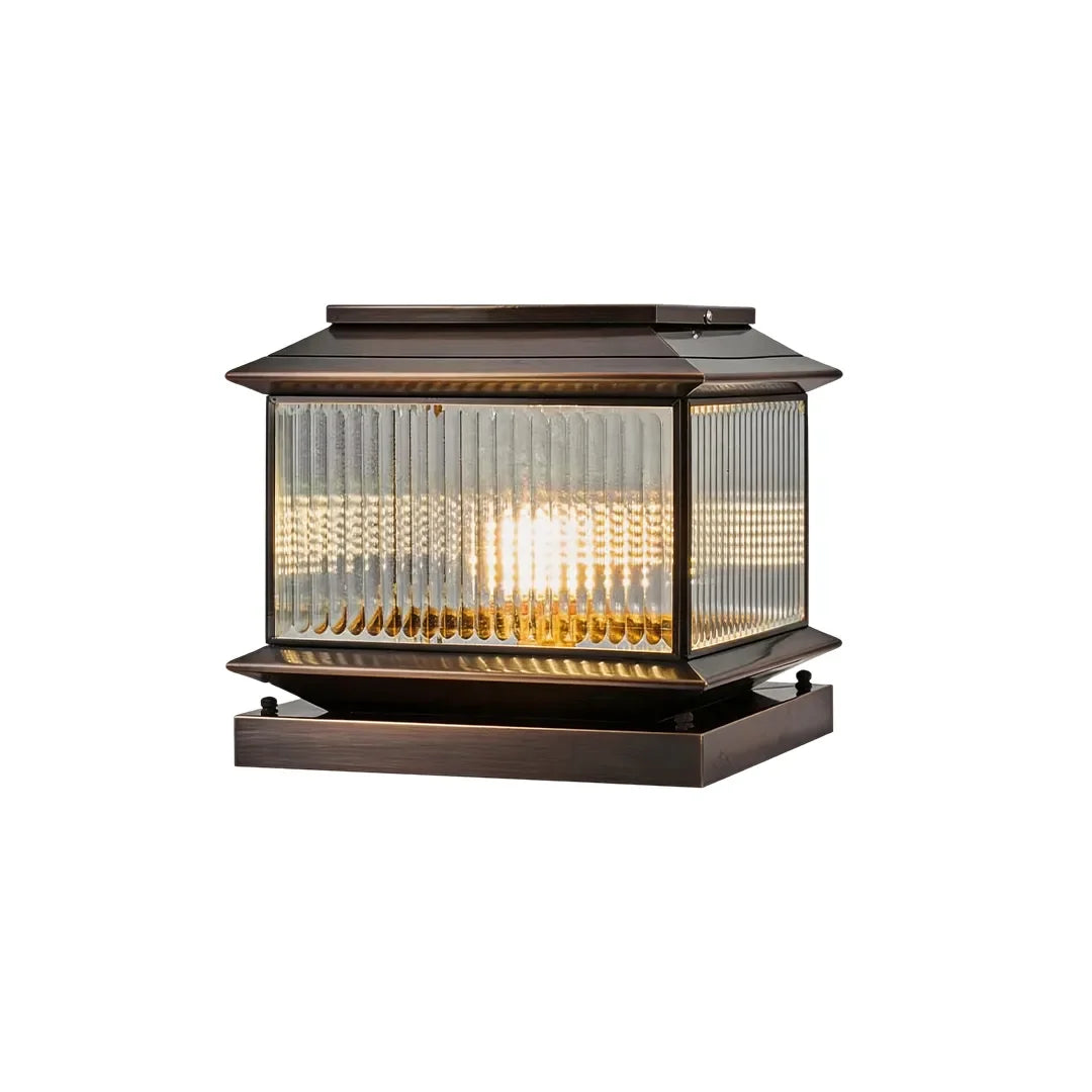 Pillar Top Light European Vintage Copper Outdoor Light