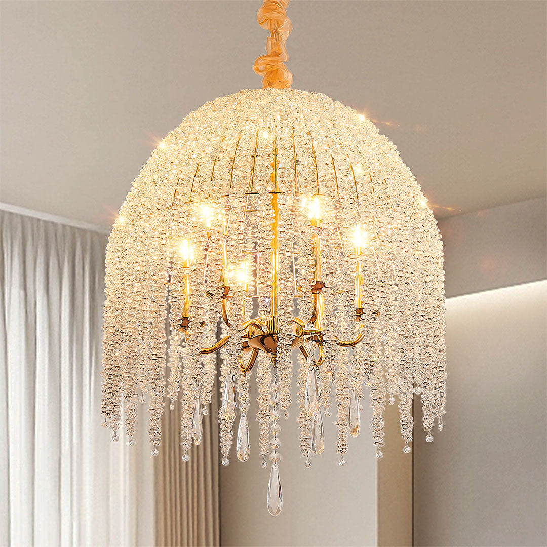 Teardrop Crystal Chandelier French Metal Ceiling Lights
