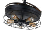 3 Bladed Farmhouse Retractable Ceiling Fan with Light