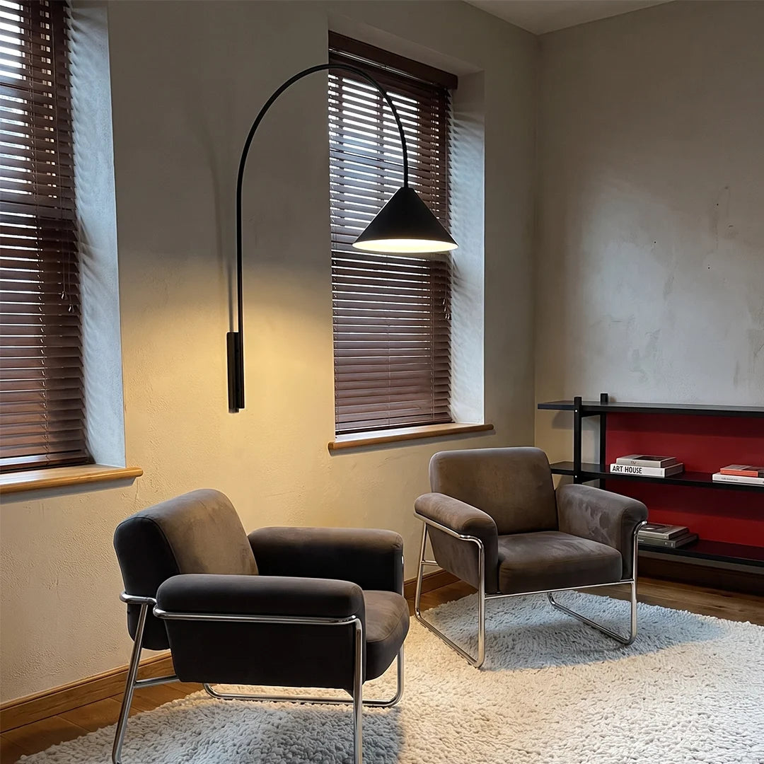 Wall Arm Light Creative Black Long Rod Decorative Iron Art Lamp