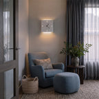 Wall Clock Lamp Modern Square Backlit Metal Light