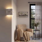 Wall Clock Lamp Modern Square Backlit Metal Light