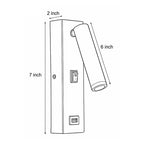 Wall Lamp with USB Charger Rectangular Adjustable Modern Light