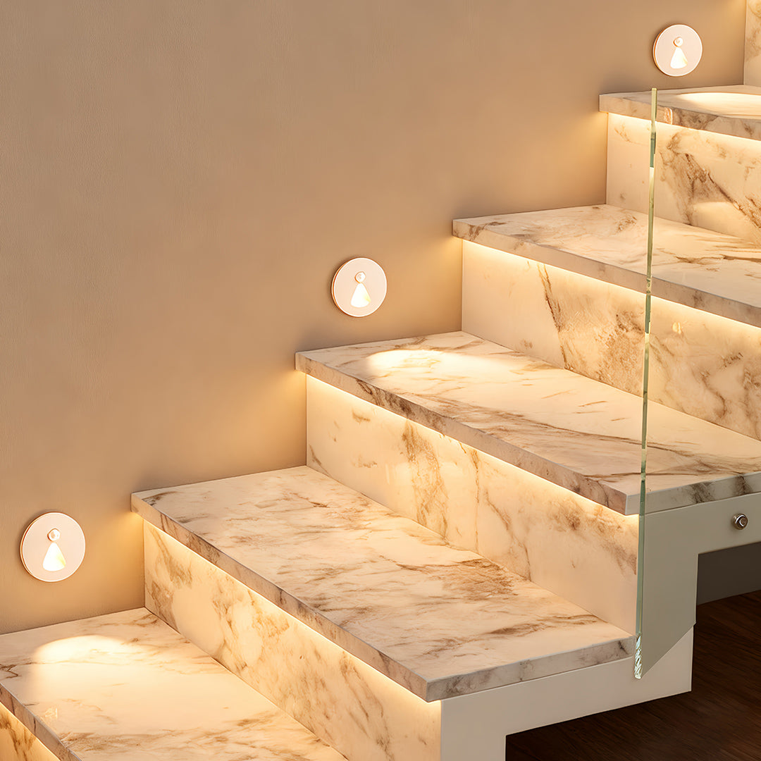 Interior Stair Step Lights Round Infrared Flush Mount LED Light