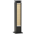 Black Bollard Light Streamlined Stainless Steel LED Louvered Light