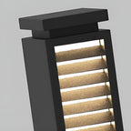 Black Bollard Light Streamlined Stainless Steel LED Louvered Light