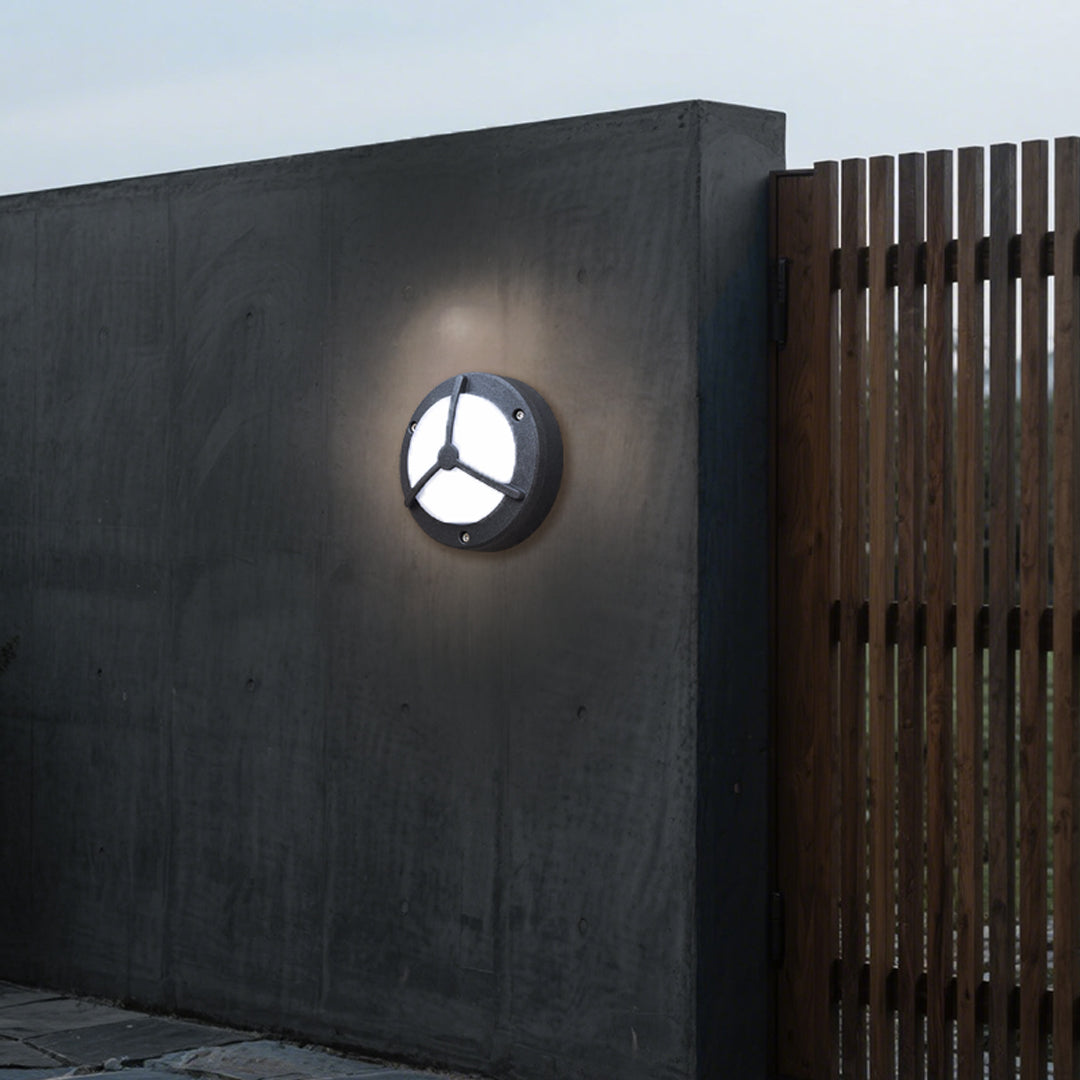 Waterproof Outdoor Wall Lighting Minimalist Trisection Round