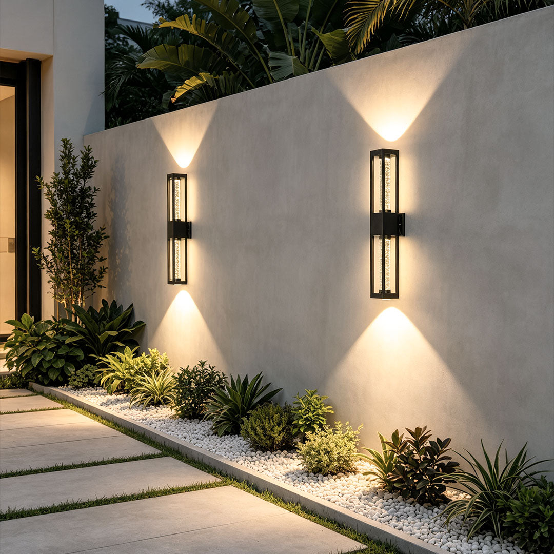 Outdoor Wall Mount Lighting Fixtures Aluminum Crystal Waterproof Lamp
