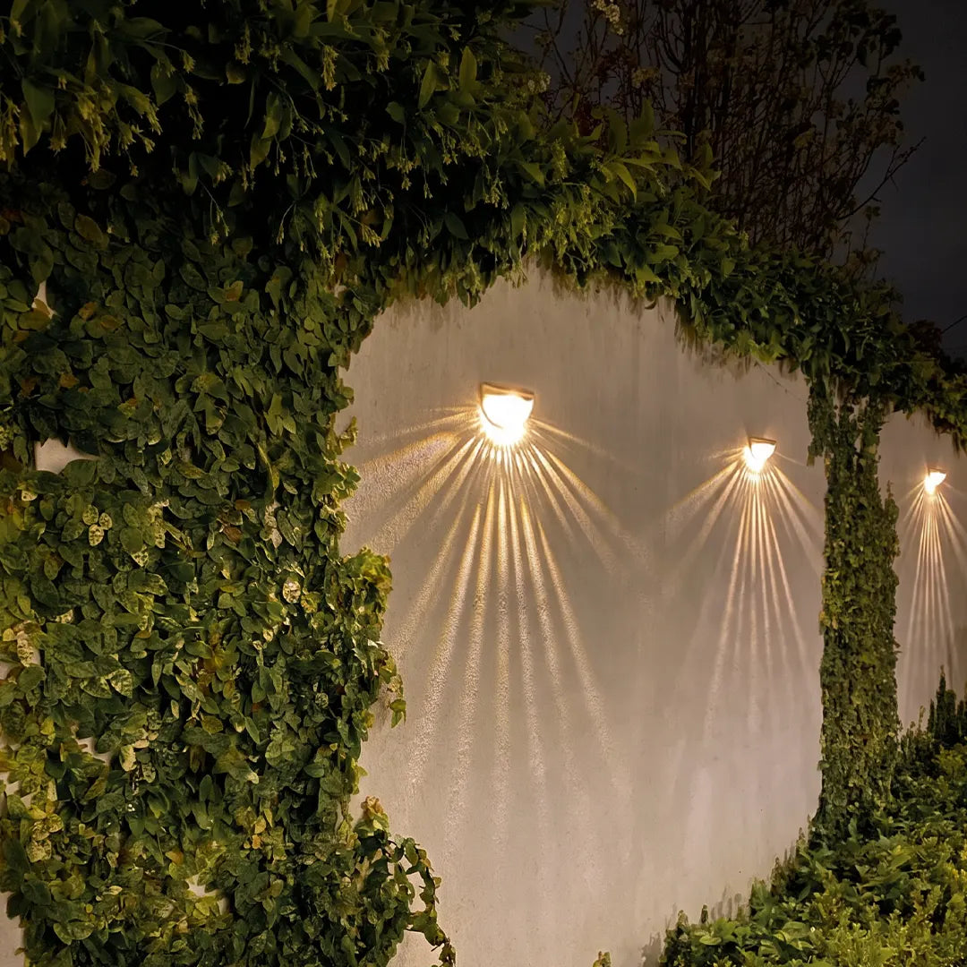 Waterproof Solar Fence Lights Outdoor LED Garden Wall Light