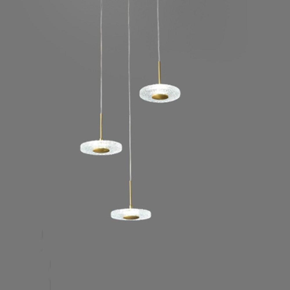 Circular Acrylic Copper LED Gold Glass Mini Pendant Lights Hanging Ceiling Lights