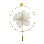 Wall Clock with Light Floral LED Remote Control Light