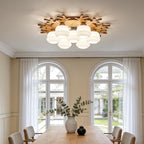 Globe Ceiling Lamp Nordic Style Wooden Glass LED Light