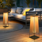 Woven Floor Lamp Rustic Rubber LED Outdoor Ground Light