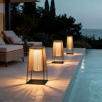 Woven Floor Lamp Rustic Rubber LED Outdoor Ground Light