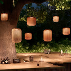 Woven Hanging Lantern Red Modern Waterproof Classic LED Light