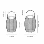 Woven Rattan Lanterns Portable LED Waterproof Solar Outdoor Light