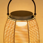 Woven Rattan Lanterns Portable LED Waterproof Solar Outdoor Light