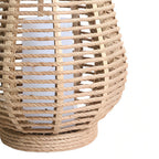 Rattan Solar Lantern Portable Waterproof LED Hemp Rope Hanging Lamp