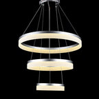24'' Easily Adjustable 3 Authoritative Ring Classic Vintage Metal Acrylic Chandelier With 1 LED Light