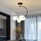 Nordic Style 5-Lights Cluster Globe Chandelier Gold and Black Ceiling Lights
