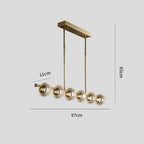 Modern Gold Sputnik Chandelier Copper Glass Island Ceiling Light