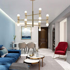 6 Lights LED Modern Gold Geometric Chandelier Hanging Lamp