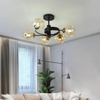 Swirling Nordic Globe Bubble Chandelier Metal Glass Bedroom Chandelier
