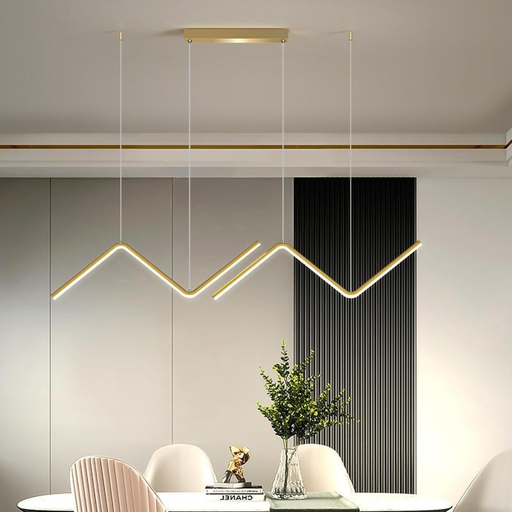 Nordic Minimalist LED 2-Lights Wave Shaped Design Dimmable Pendant Light