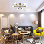 Minimalist Geometric Industrial Sputnik Chandelier 6 Bulbs Ceiling Lights