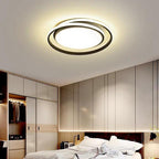 Creative Circular LED Modern Black Gold Flush Mount Ceiling Lighting for Bedroom