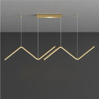 Nordic Minimalist LED 2-Lights Wave Shaped Design Dimmable Pendant Light